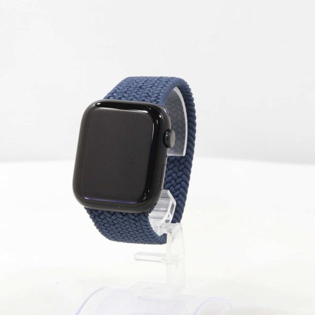 (中古)Apple Apple Watch Series 7 GPS 45mm ミッドナイトアルミニウムケース アビスブルーブレイデッドソロループ(262-ud)