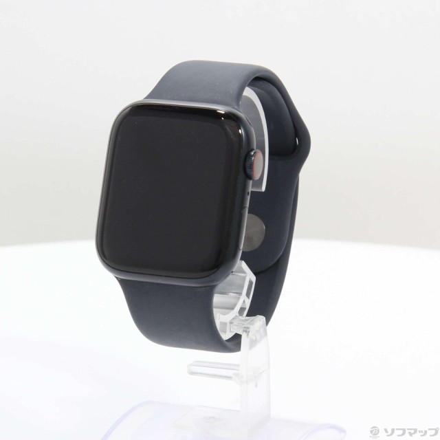 (中古)Apple Apple Watch Series 8 GPS + Cellular 45mm ミッドナイトアルミニウムケース ミッドナイトスポーツバンド(295-ud)