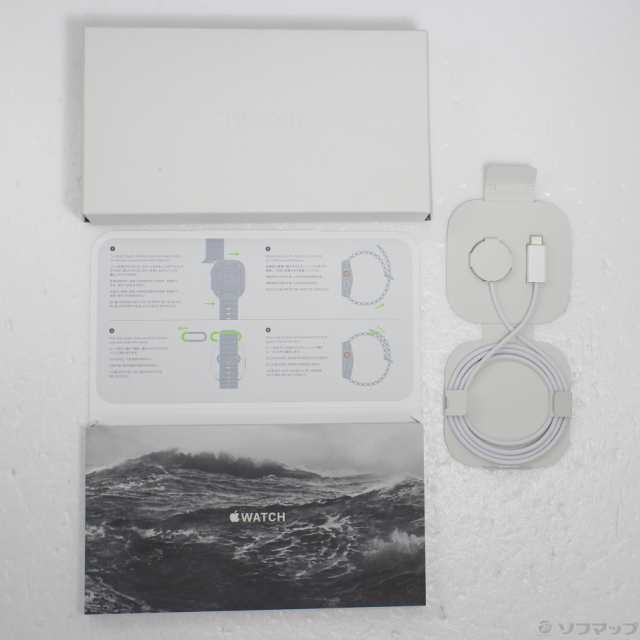 (中古)Apple Apple Watch Ultra 2 GPS + Cellular 49mm チタニウムケース オレンジオーシャンバンド(377-ud)