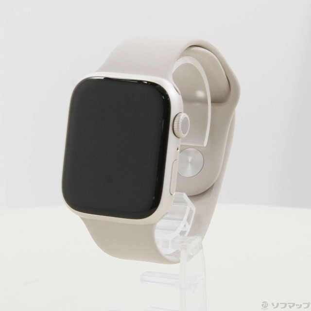 (中古)Apple Apple Watch Series 9 GPS 45mm スターライトアルミニウムケース スターライトスポーツバンド(348-ud)