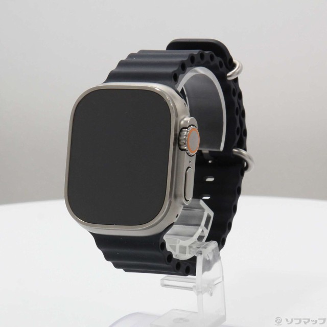 (中古)Apple Apple Watch Ultra GPS + Cellular 49mm チタニウムケース ミッドナイトオーシャンバンド(377-ud)