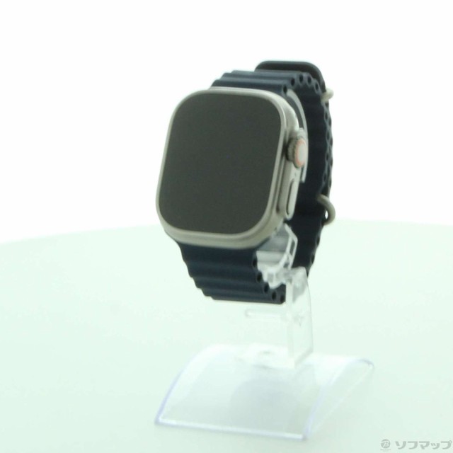 (中古)Apple Apple Watch Ultra 2 GPS + Cellular 49mm チタニウムケース ブルーオーシャンバンド(377-ud)