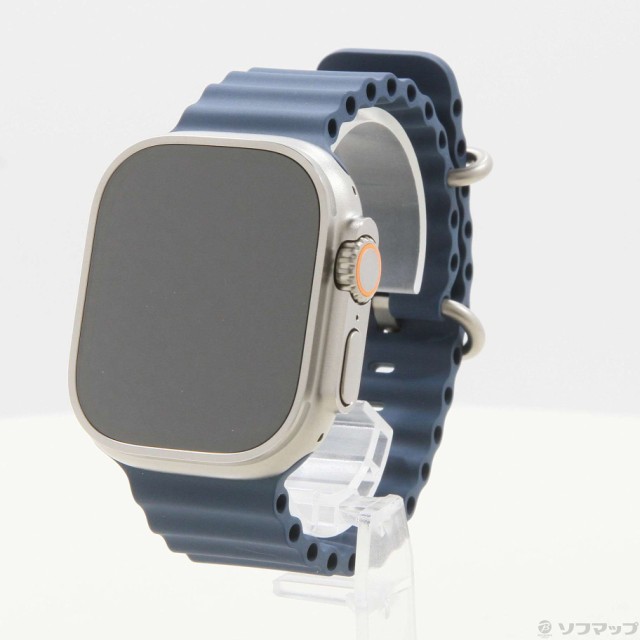 (中古)Apple Apple Watch Ultra 2 GPS + Cellular 49mm チタニウムケース ブルーオーシャンバンド(269-ud)