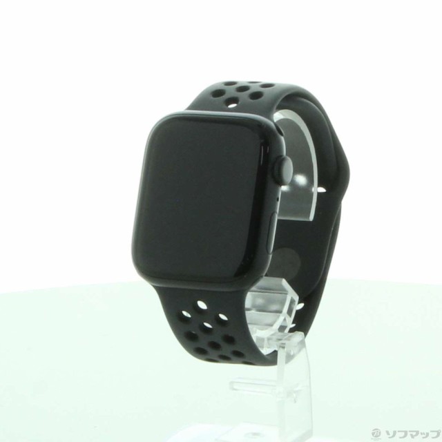 (中古)Apple Apple Watch Series 7 Nike GPS 45mm ミッドナイトアルミニウムケース アンスラサイト/ブラックNIKEスポーツバンド(344-ud)