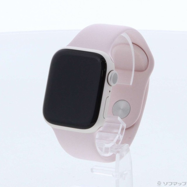 (中古)Apple Apple Watch Series 9 GPS 41mm スターライトアルミニウムケース ライトピンクスポーツバンド(344-ud)