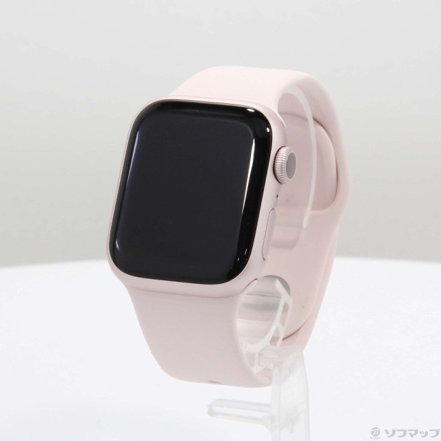 (中古)Apple Apple Watch Series 9 GPS 41mm ピンクアルミニウムケース ライトピンクスポーツバンド(198-ud)