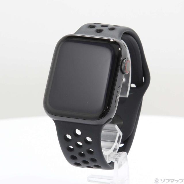 (中古)Watch Series 6 Nike GPS + Cellular 44mm スペースグレイアルミニウムケース アンスラサイト/ブラックNikeスポーツバンド(344-ud)