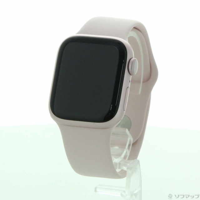 (中古)Apple Apple Watch Series 9 GPS 41mm ピンクアルミニウムケース ライトピンクスポーツバンド(377-ud)