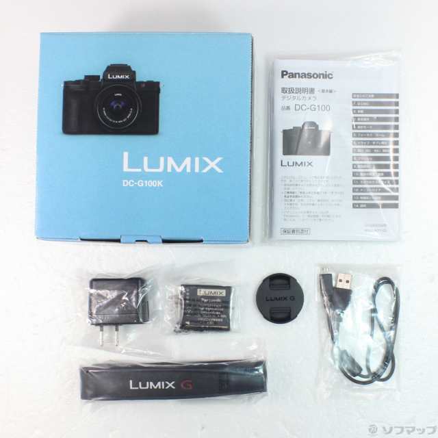 (中古)Panasonic LUMIX G100 標準ズームレンズキット ブラック DC-G100K-K(348-ud)