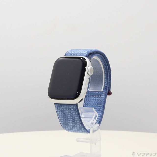 (中古)Apple Apple Watch Series 9 GPS 41mm シルバーアルミニウムケース ウインターブルースポーツループ(262-ud)