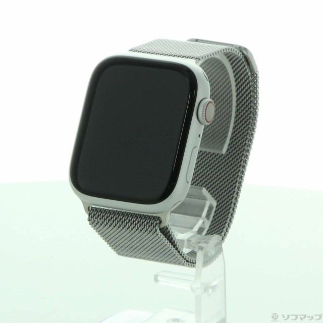 (中古)Apple Apple Watch Series 9 GPS + Cellular 45mm シルバーアルミニウムケース ステンレススチールミラネーゼループ(377-ud)