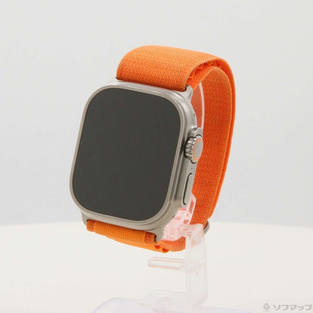 (中古)Apple Apple Watch Ultra GPS + Cellular 49mm チタニウムケース オレンジアルパインループ(262-ud)