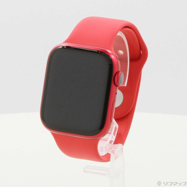 (中古)Apple Apple Watch Series 9 GPS 45mm (PRODUCT)REDアルミニウムケース レッドスポーツバンド(262-ud)