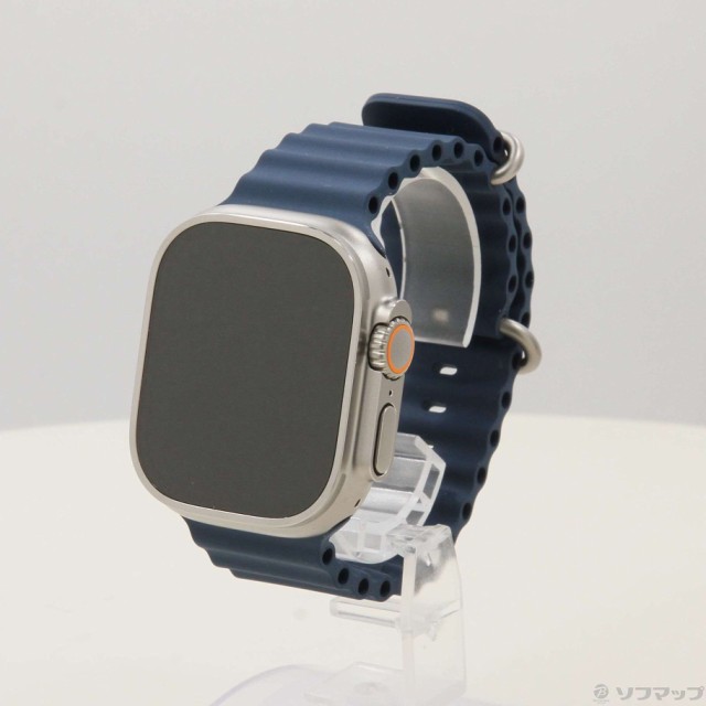 (中古)Apple Apple Watch Ultra 2 GPS + Cellular 49mm チタニウムケース ブルーオーシャンバンド(344-ud)