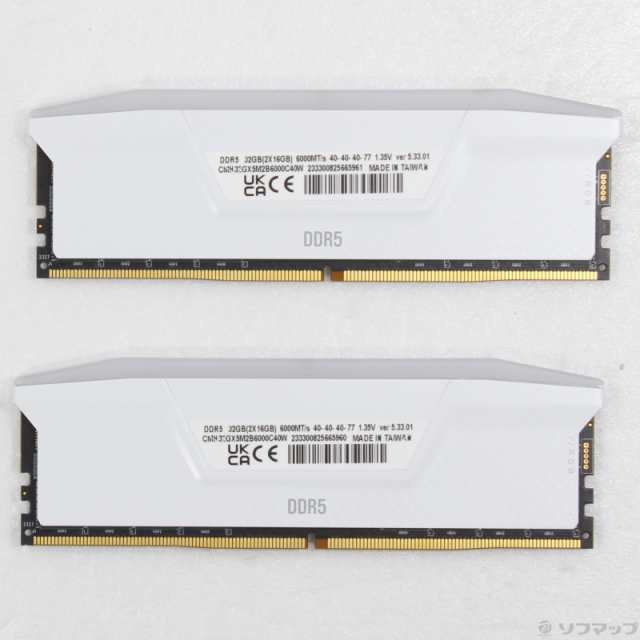 (中古)CORSAIR CMH32GX5M2B6000C40W 32GB 16GB×2枚組(262-ud)