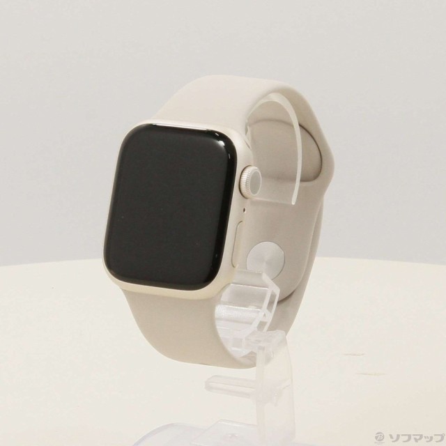 (中古)Apple Apple Watch Series 9 GPS 41mm スターライトアルミニウムケース スターライトスポーツバンド(377-ud)