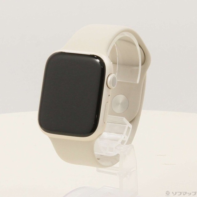 (中古)Apple Apple Watch Series 9 GPS 45mm スターライトアルミニウムケース スターライトスポーツバンド(349-ud)