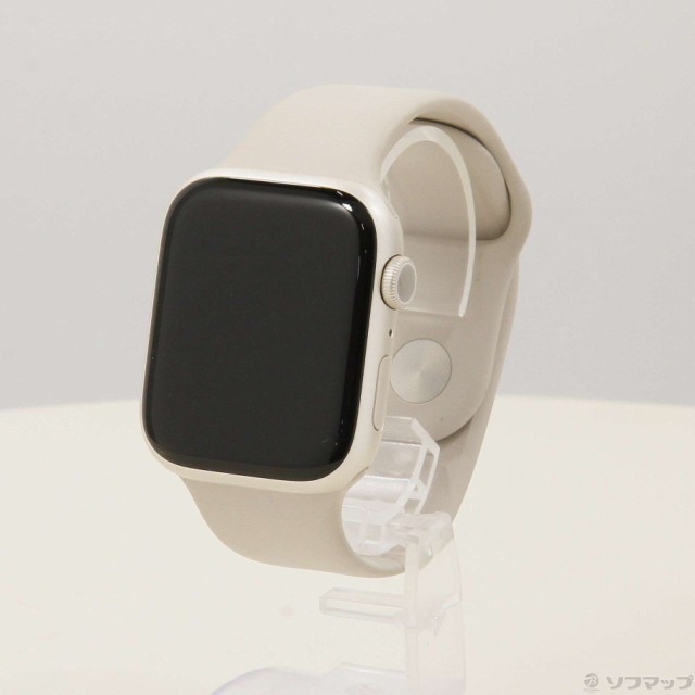 (中古)Apple Apple Watch Series 9 GPS 45mm スターライトアルミニウムケース スターライトスポーツバンド(349-ud)