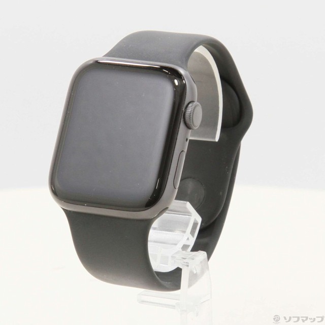 (中古)Apple Apple Watch Series 6 GPS 44mm スペースグレイアルミニウムケース ブラックスポーツバンド(198-ud)