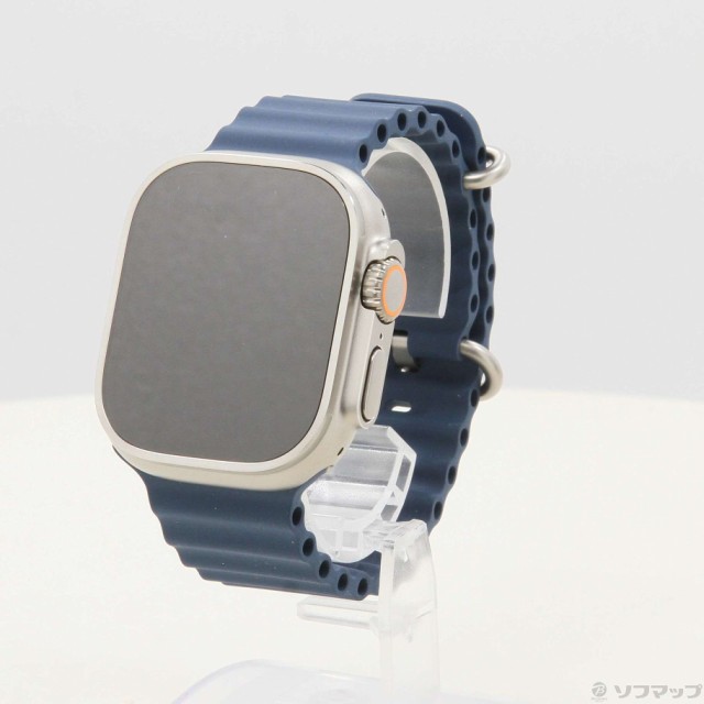 (中古)Apple Apple Watch Ultra 2 GPS + Cellular 49mm チタニウムケース ブルーオーシャンバンド(258-ud)