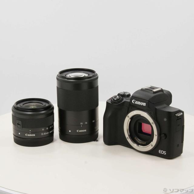 中古)Canon EOS Kiss M ダブルズームキット ブラック(344-ud)