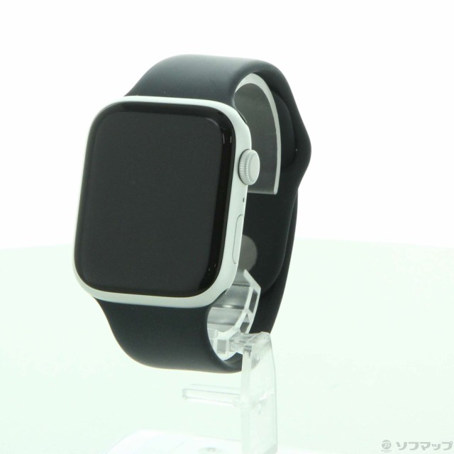 (中古)Apple Apple Watch Series 9 GPS 45mm シルバーアルミニウムケース ミッドナイトスポーツバンド(262-ud)