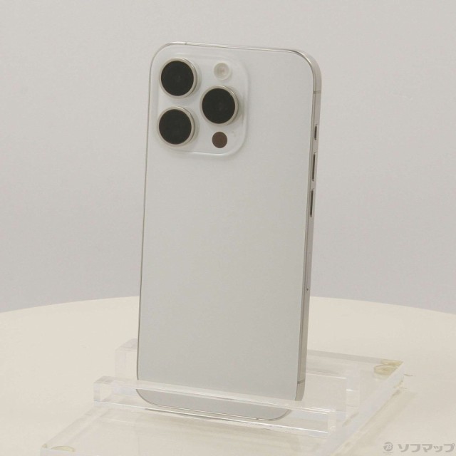 (中古)Apple iPhone15 Pro 128GB ホワイトチタニウム MTU83J/A SIMフリー(251-ud)