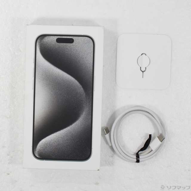 (中古)Apple iPhone15 Pro 128GB ホワイトチタニウム MTU83J/A SIMフリー(368-ud)