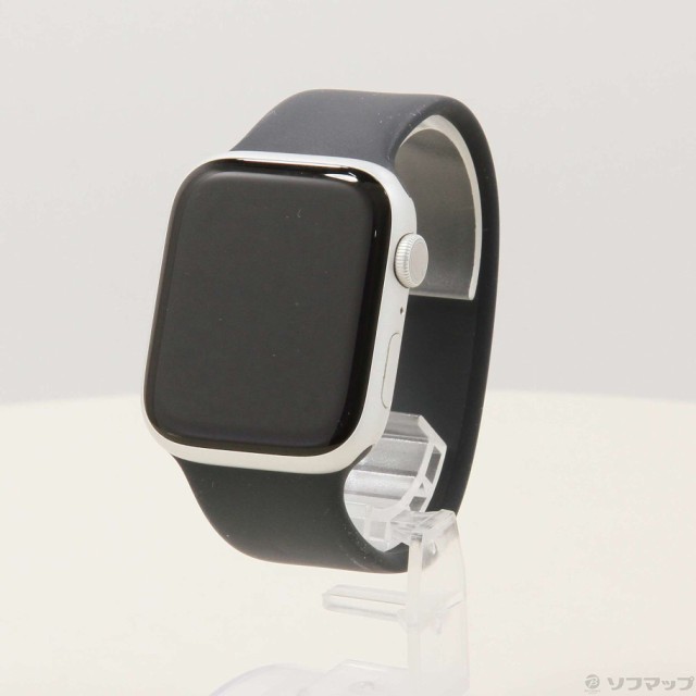 (中古)Apple Apple Watch Series 9 GPS 45mm シルバーアルミニウムケース ミッドナイトソロループ(262-ud)