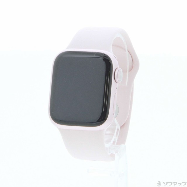 (中古)Apple (展示品) Apple Watch Series 9 GPS 41mm ピンクアルミニウムケース ライトピンクスポーツバンド(258-ud)