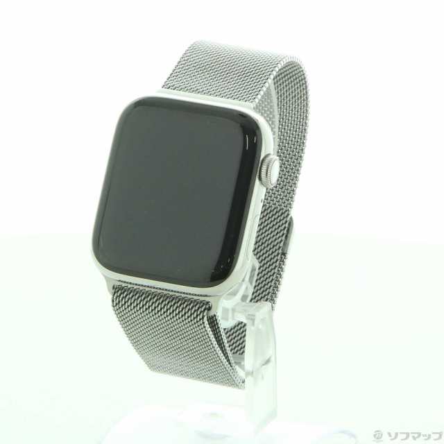 (中古)Apple Apple Watch Series 6 GPS + Cellular 44mm シルバーステンレススチールケース シルバーミラネーゼループ(352-ud)