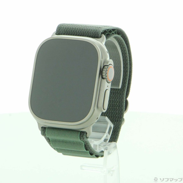 (中古)Apple Apple Watch Ultra GPS + Cellular 49mm チタニウムケース グリーンアルパインループ(276-ud)