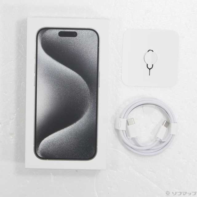 (中古)Apple iPhone15 Pro 128GB ホワイトチタニウム MTU83J/A SIMフリー(348-ud)