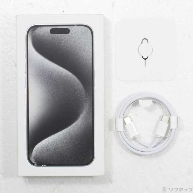 (中古)Apple iPhone15 Pro 128GB ホワイトチタニウム MTU83J/A SIMフリー(297-ud)