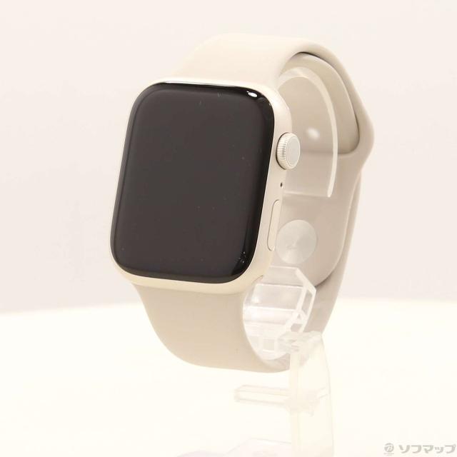 (中古)Apple Apple Watch Series 8 GPS 45mm スターライトアルミニウムケース スターライトスポーツバンド(269-ud)の通販は 26,798円