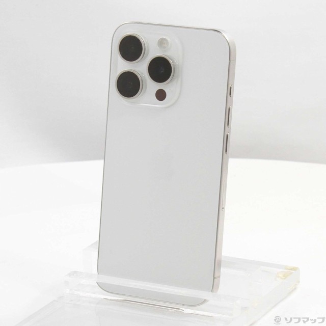 (中古)Apple iPhone15 Pro 128GB ホワイトチタニウム MTU83J/A SIMフリー(344-ud)