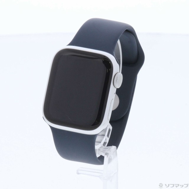 (中古)Apple Apple Watch Series 9 GPS 41mm シルバーアルミニウムケース ストームブルースポーツバンド(269-ud)