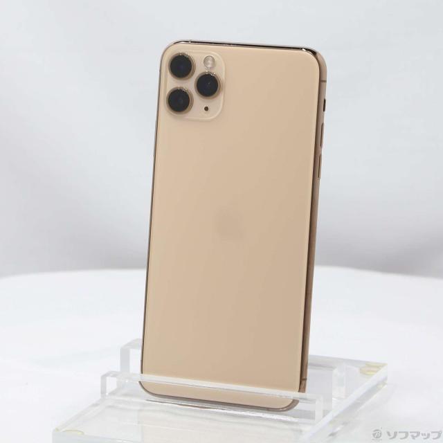 (中古)Apple iPhone11 Pro Max 64GB ゴールド MWHG2J/A SIMフリー(344-ud)