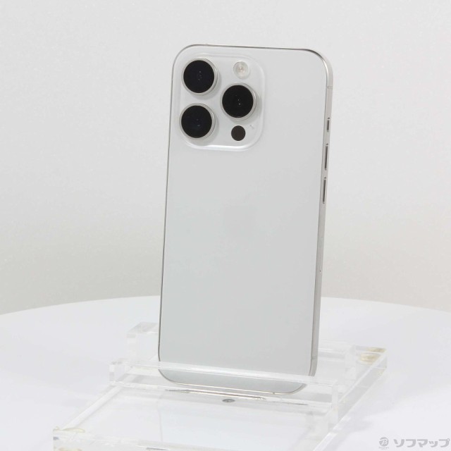 (中古)Apple iPhone15 Pro 128GB ホワイトチタニウム MTU83J/A SIMフリー(352-ud)