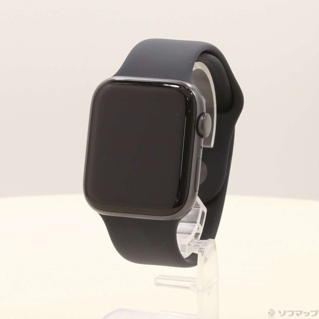 (中古)Apple Apple Watch Series 6 GPS 44mm スペースグレイアルミニウムケース ブラックスポーツバンド(348-ud)