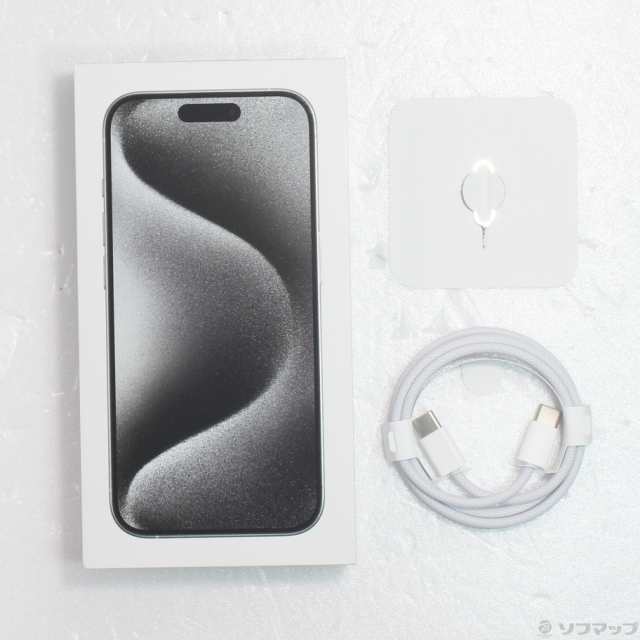 (中古)Apple iPhone15 Pro 128GB ホワイトチタニウム MTU83J/A SIMフリー(344-ud)