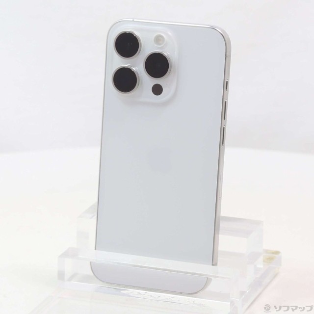 (中古)Apple iPhone15 Pro 128GB ホワイトチタニウム MTU83J/A SIMフリー(258-ud)