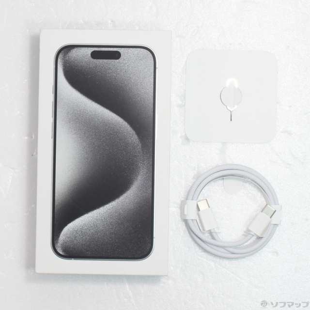 (中古)Apple iPhone15 Pro 128GB ホワイトチタニウム MTU83J/A SIMフリー(258-ud)