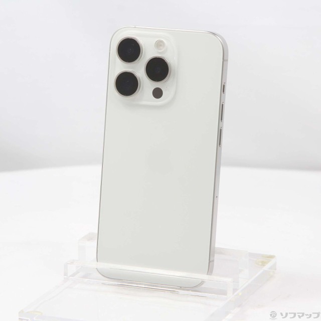 (中古)Apple iPhone15 Pro 128GB ホワイトチタニウム MTU83J/A SIMフリー(348-ud)