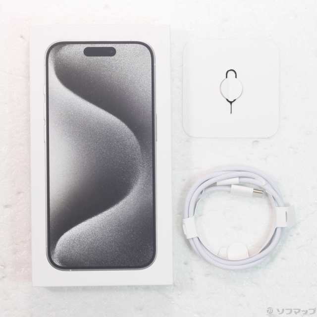 (中古)Apple iPhone15 Pro 128GB ホワイトチタニウム MTU83J/A SIMフリー(198-ud)