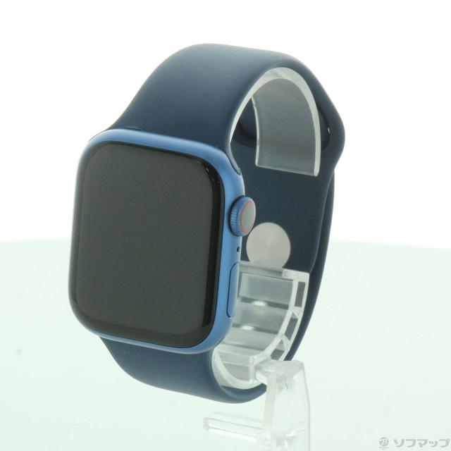 (中古)Apple Apple Watch Series 7 GPS + Cellular 41mm ブルーアルミニウムケース アビスブルースポーツバンド(276-ud)の通販は