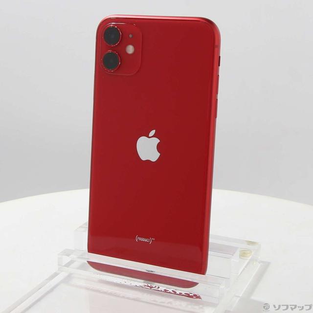 (中古)Apple iPhone11 128GB プロダクトレッド MWM32J/A SIMフリー(381-ud)
