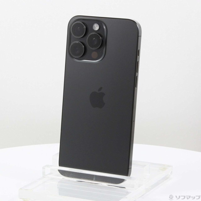 (中古)Apple iPhone15 Pro Max 256GB ブラックチタニウム MU6P3J/A SIMフリー(258-ud)