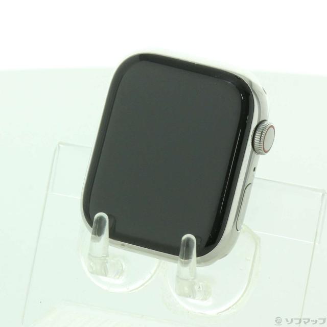 (中古)Apple Apple Watch Series 8 GPS + Cellular 45mm シルバーステンレススチールケース バンド無し(276-ud)の通販は