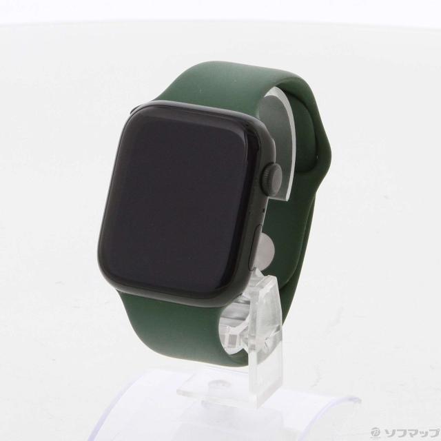 (中古)Apple Apple Watch Series 7 GPS 45mm グリーンアルミニウムケース クローバースポーツバンド(377-ud)の通販は